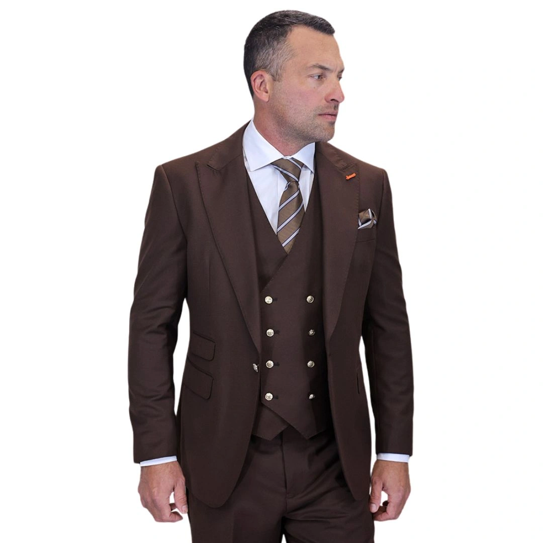 Aether Crest: Sophisticated Brown Suit – Modern Fit, Effortless Style.