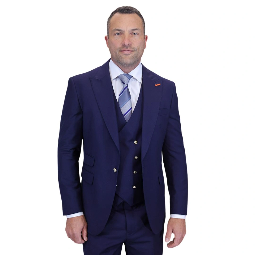 Aether Crest: Navy's Finest 3-Piece Suit – Own the Modern Elegance