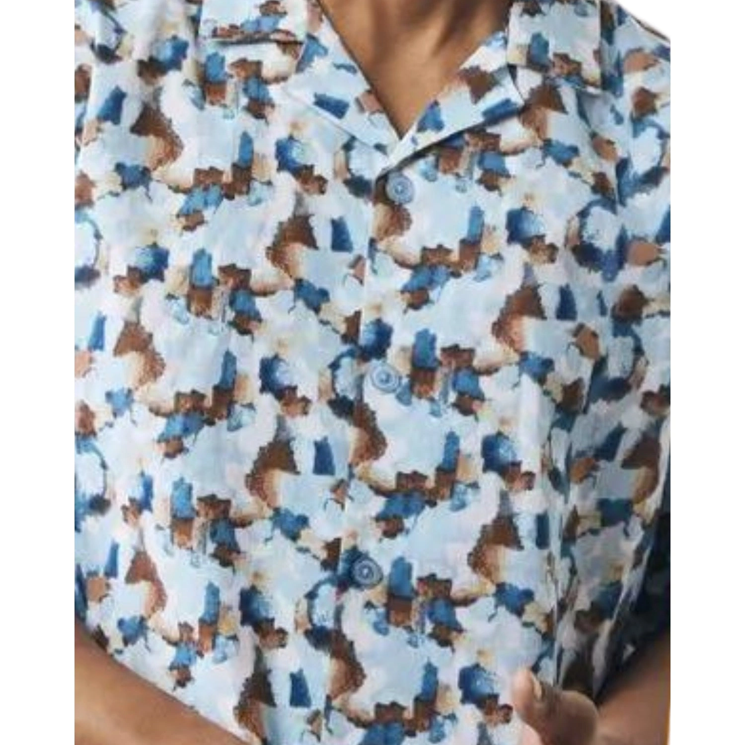 Blue Watercolour Linen Shirt Artfully Yours